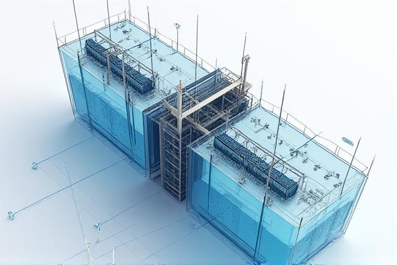 Detailed schematic of a commercial fishing net design