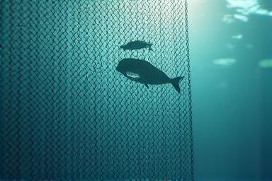 A specialized net design that allows smaller fish to escape